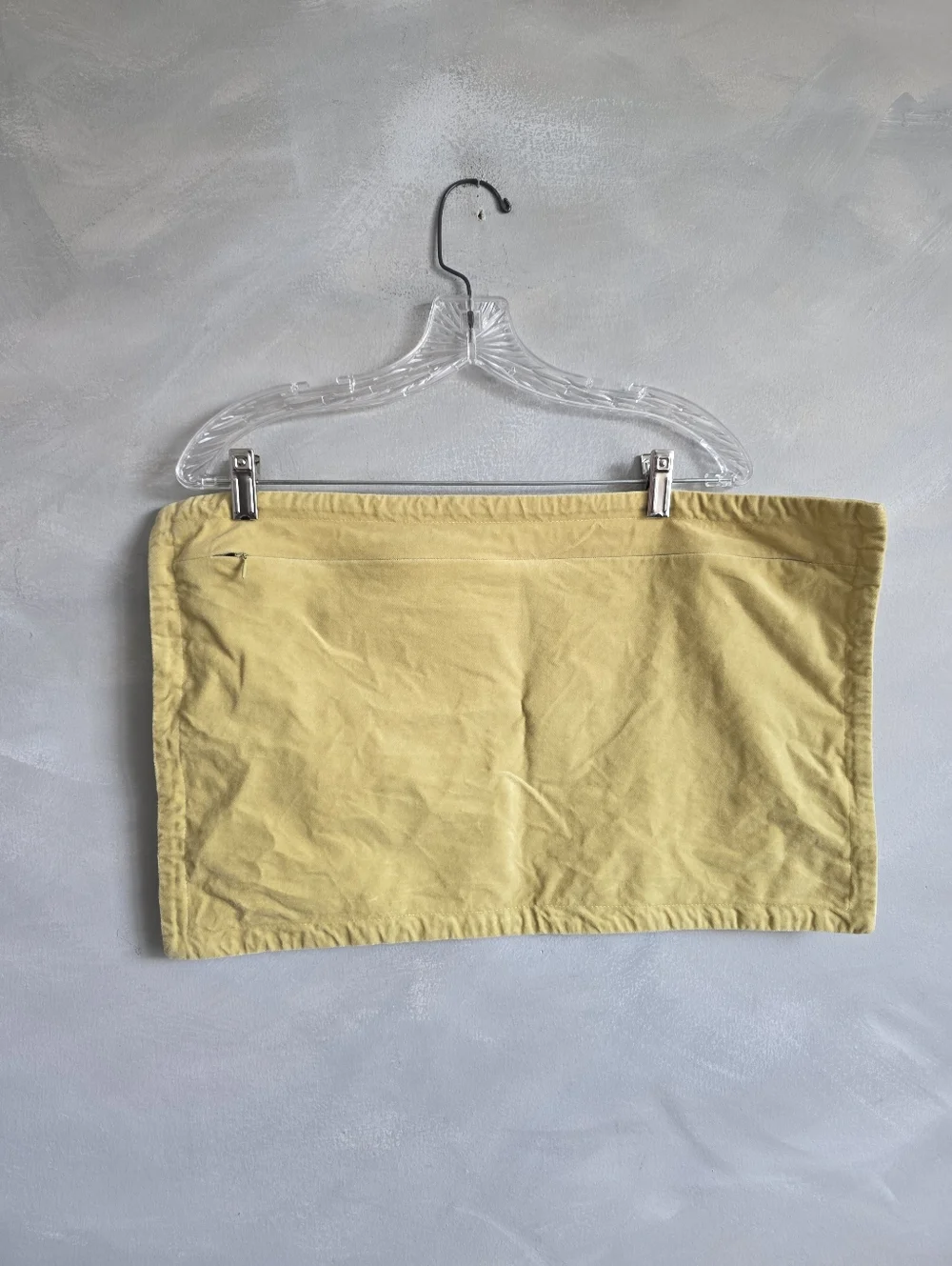 West Elm Yellow Green Velvet Studded Pillow Cover Lumbar 12x21